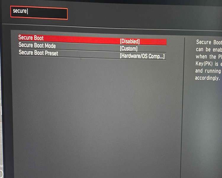 SECURE BOOT AMD
